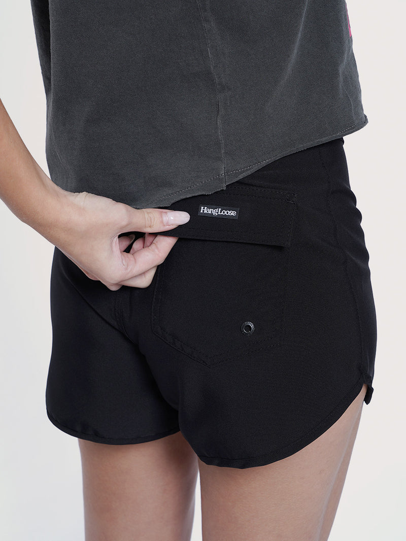 Boardshorts Loose Feminino Hang Loose Preto