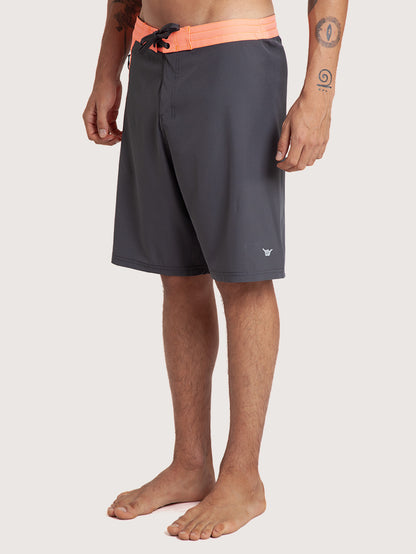 Boardshorts 19” Cinza Hang Loose Block