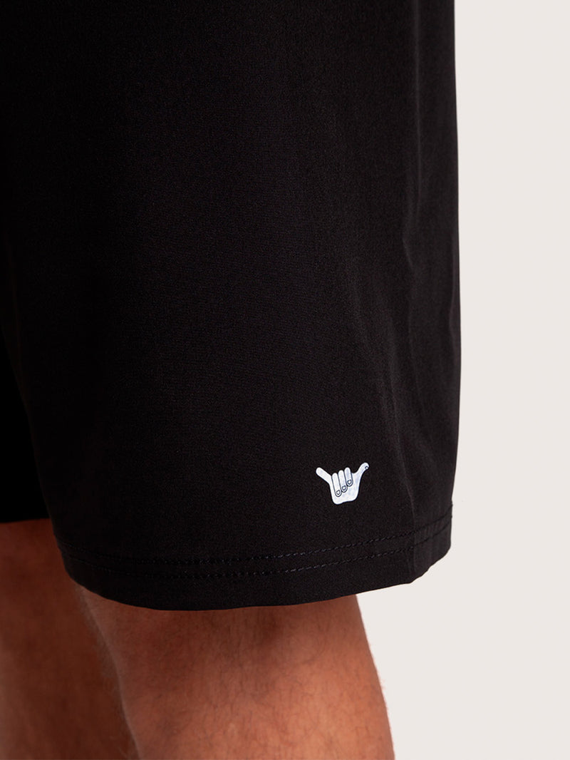 Boardshorts 18” Preto Hang Loose Logo