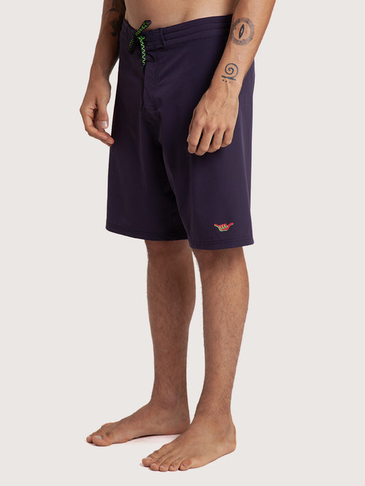 Boardshorts 18” Preto Hang Loose Retro