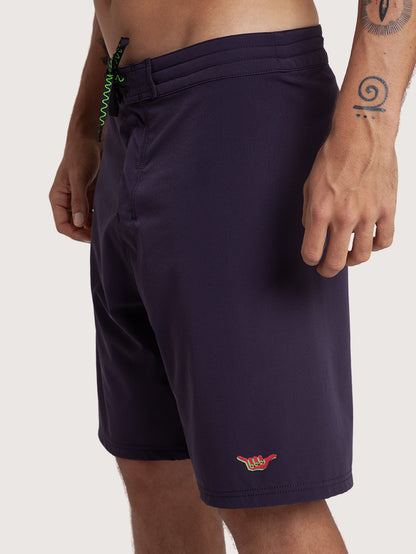 Boardshorts 18” Preto Hang Loose Retro