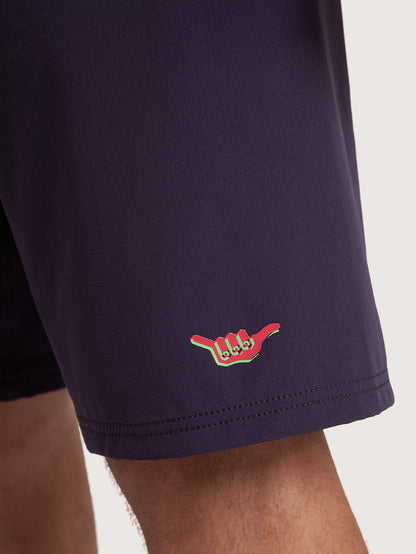 Boardshorts 18” Preto Hang Loose Retro