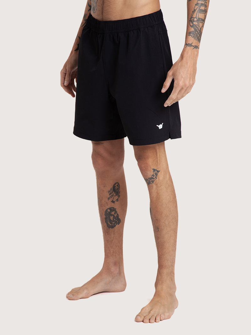 Bermuda Elástico Importada Hang Loose Zip Preta