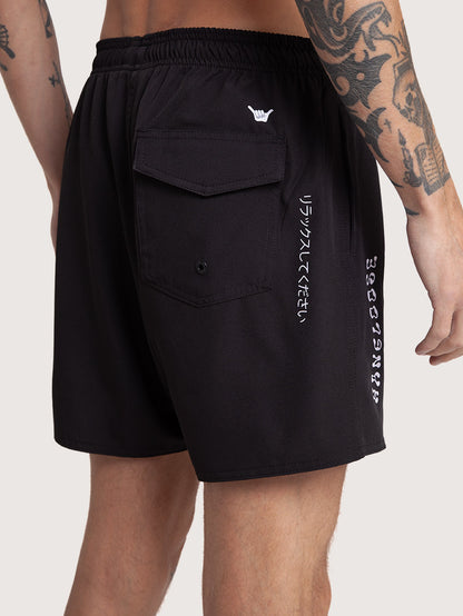 Shorts Volley Hang Loose Astor Preto