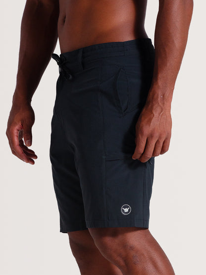 Bermuda Híbrida Preta Hang Loose Core
