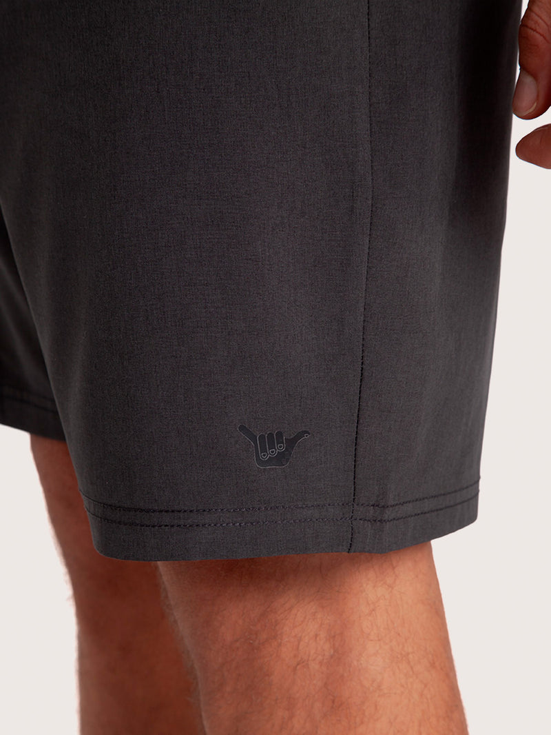 Bermuda Híbrida Hang Loose Zippy Preta com Bolsos em Zíper