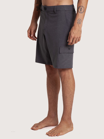 Bermuda Híbrida Hang Loose Preta com Bolsos Cargo Wash