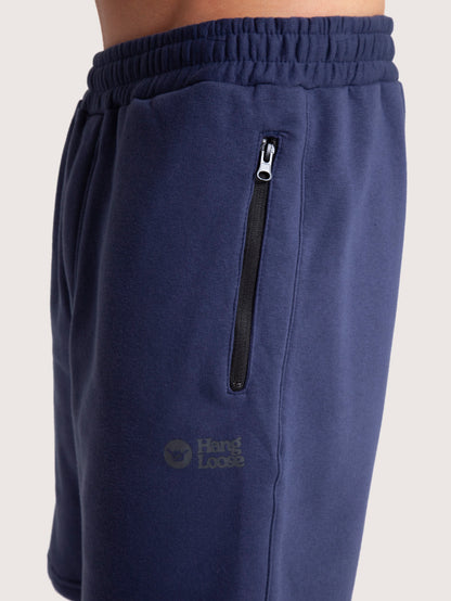 Bermuda Moletom Hang Loose Zip Marinho