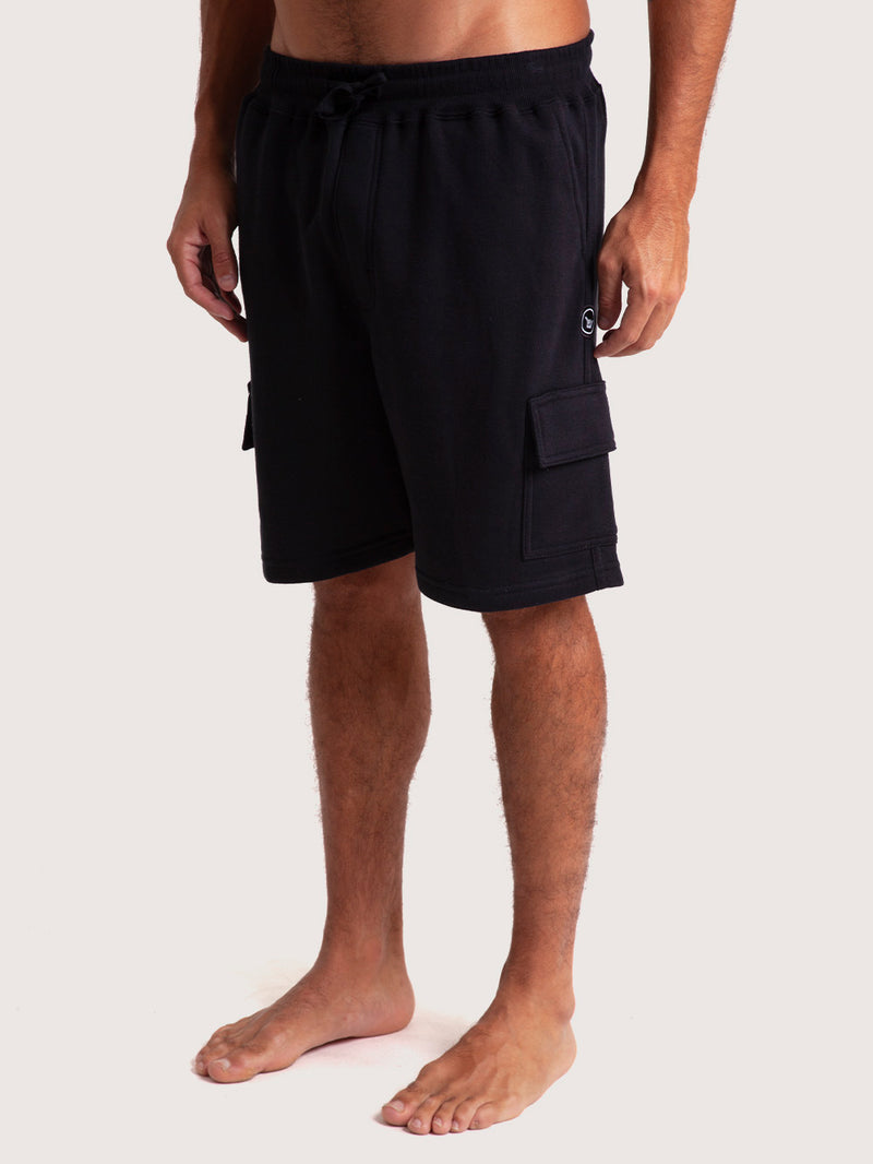 Bermuda Moletom Hang Loose Cargo Preto