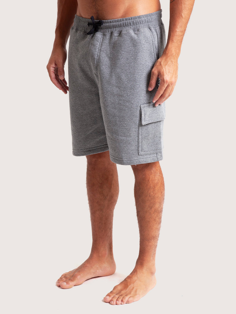 Bermuda Moletom Hang Loose Cargo Mescla Preto