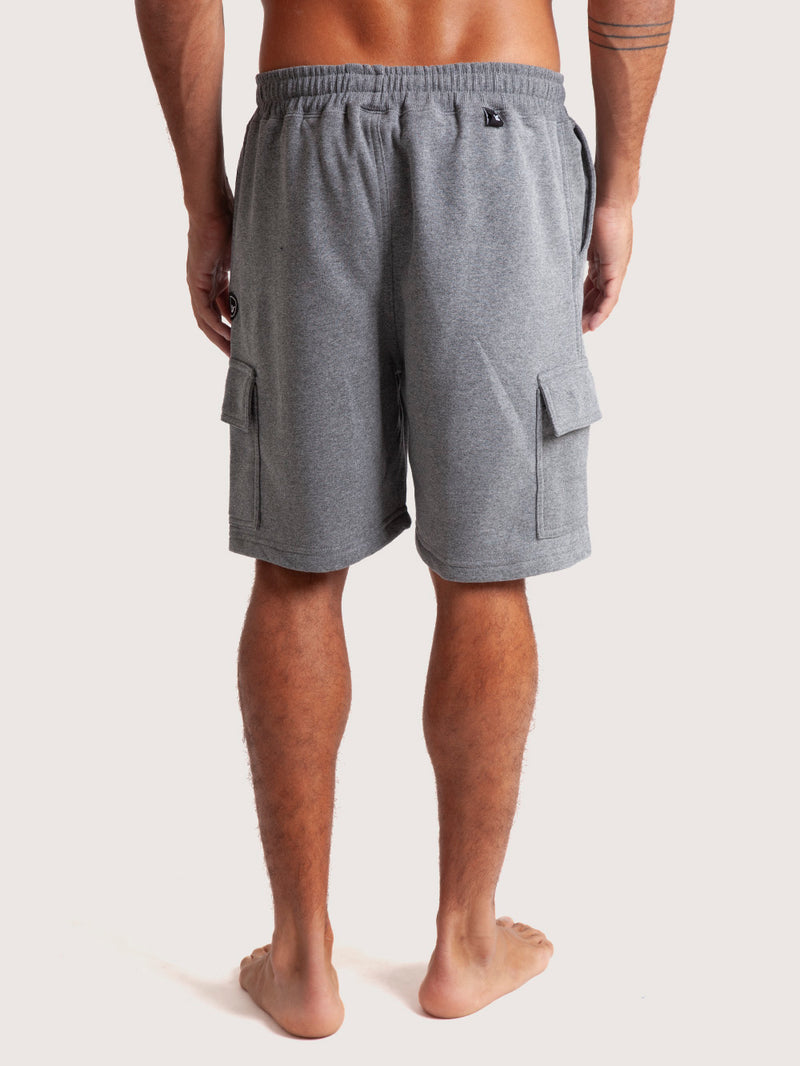 Bermuda Moletom Hang Loose Cargo Mescla Preto