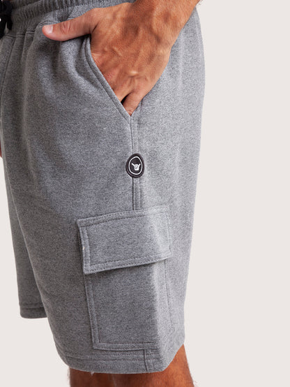 Bermuda Moletom Hang Loose Cargo Mescla Preto