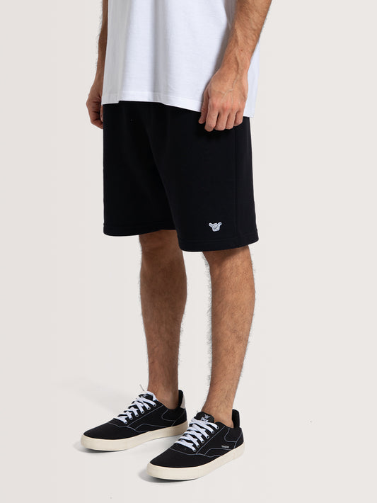 Bermuda Moletom Preta Hang Loose Label Patch