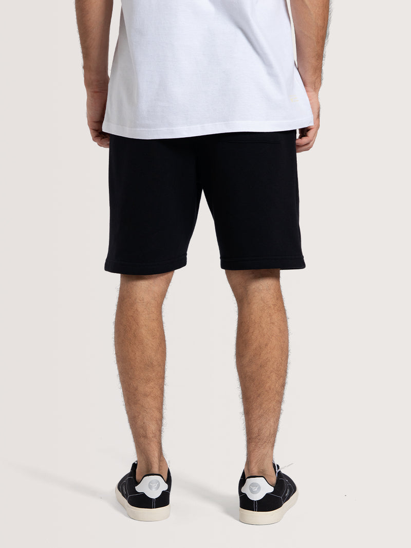 Bermuda Moletom Preta Hang Loose Label Patch