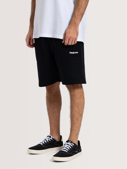 Bermuda Preta Hang Loose Typo