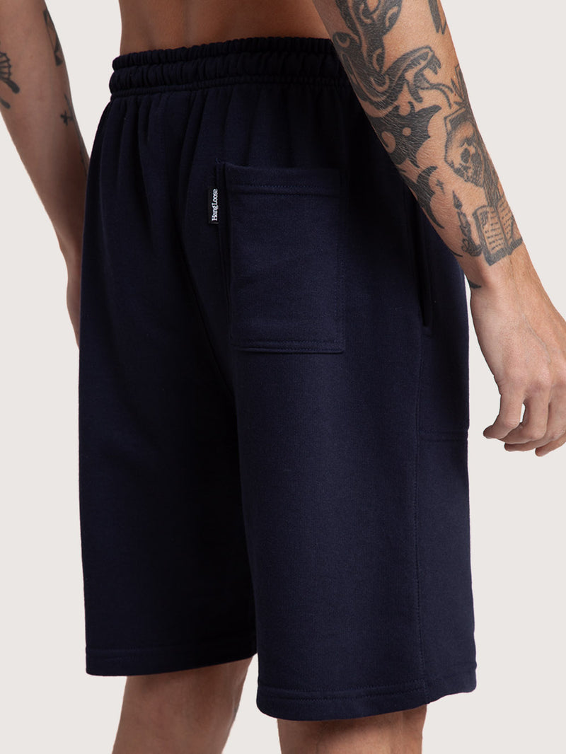 Bermuda Moletom Hang Loose Pocket Azul Marinho