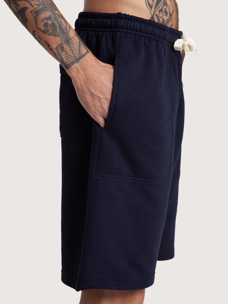 Bermuda Moletom Hang Loose Pocket Azul Marinho