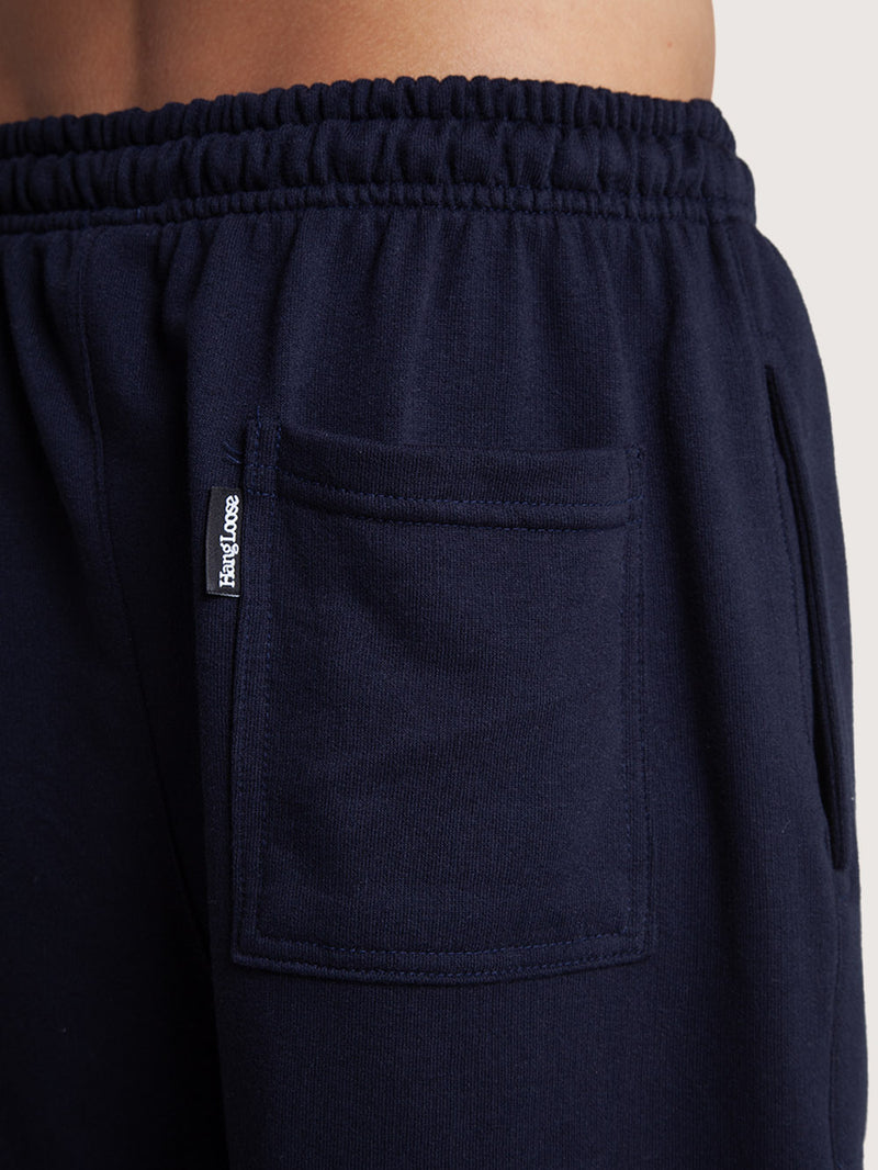 Bermuda Moletom Hang Loose Pocket Azul Marinho