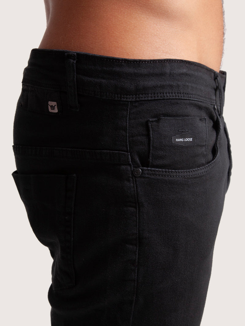 Calça Sarja Preta Hang Loose 5 Pockets