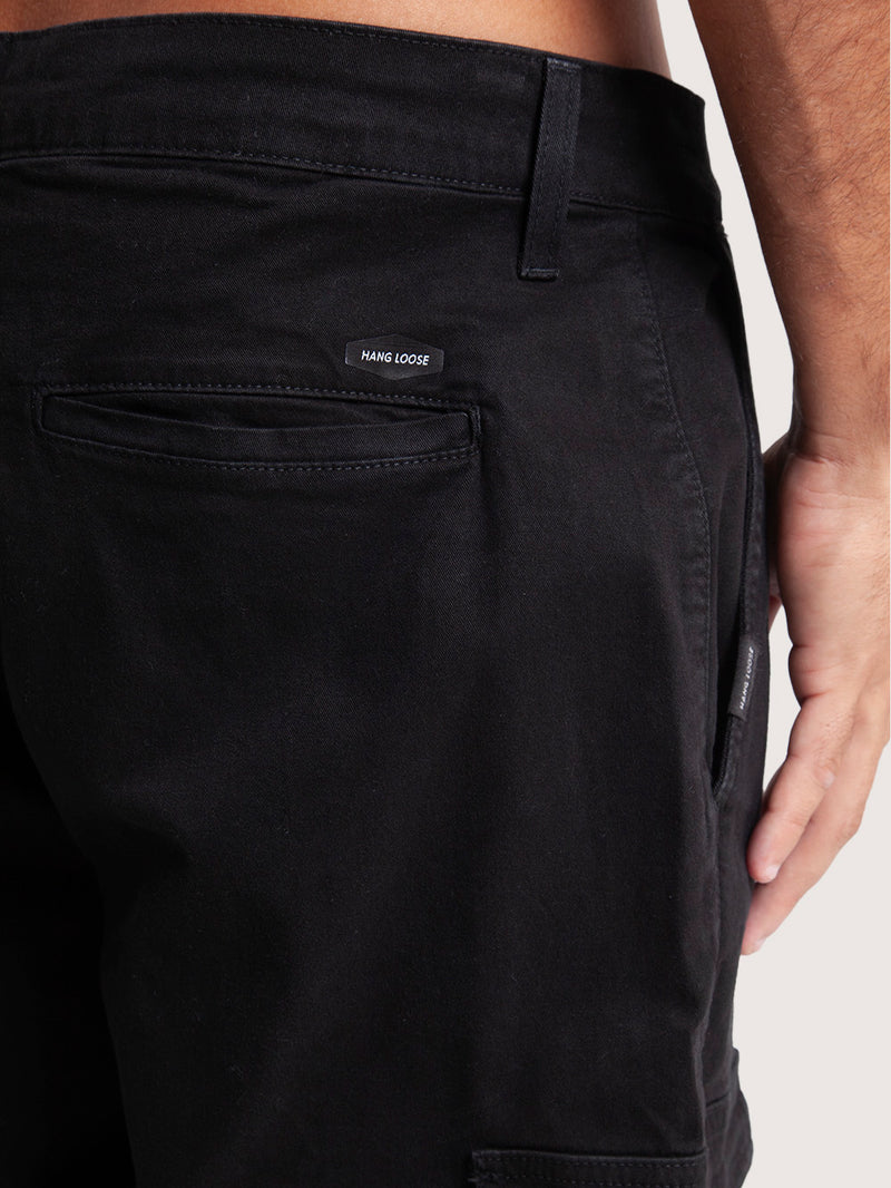 Calça Sarja Preta Hang Loose Cargo