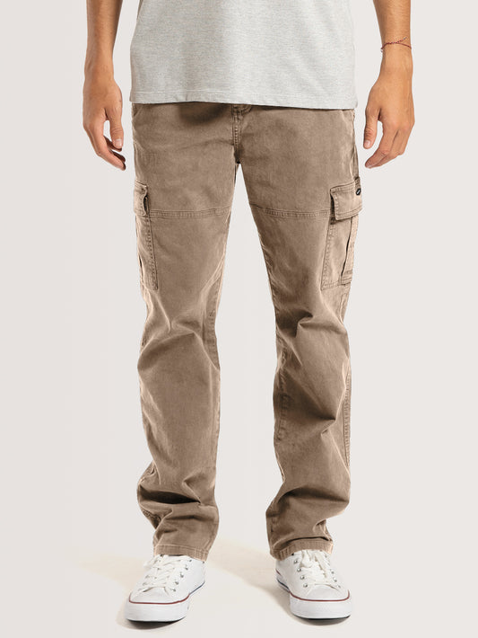 Calça Sarja Areia Hang Loose Cargo