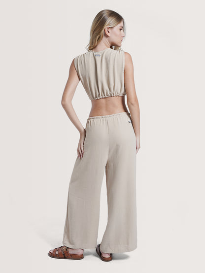Calça Pantalona Areia Hang Loose Vibes