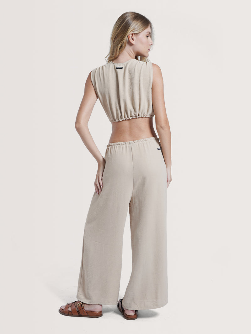 Calça Pantalona Areia Hang Loose Vibes