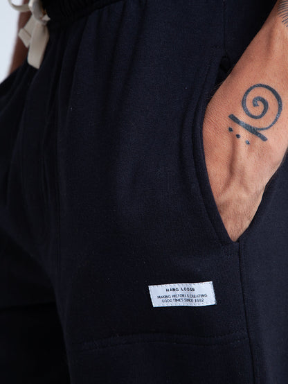 Calça Moletom Preta Hang Loose Pocket