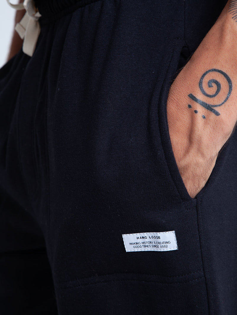 Calça Moletom Preta Hang Loose Pocket