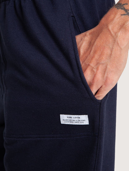 Calça Moletom Azul Marinho Hang Loose Pocket