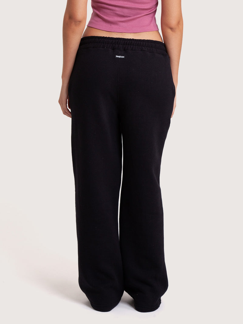 Calça Moletom Preta Feminina Hang Loose Culture
