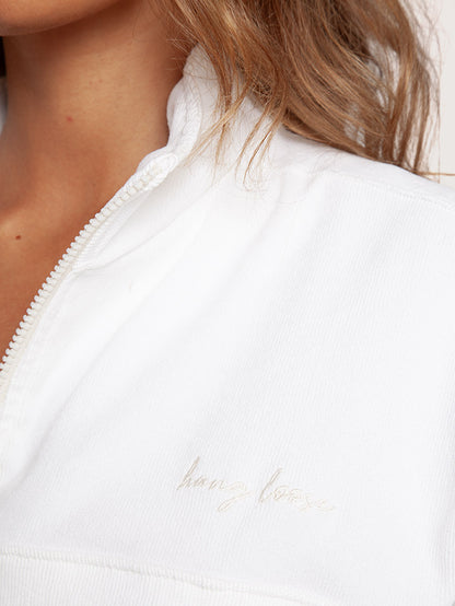 Jaqueta Cropped Off White Hang Loose Velvet