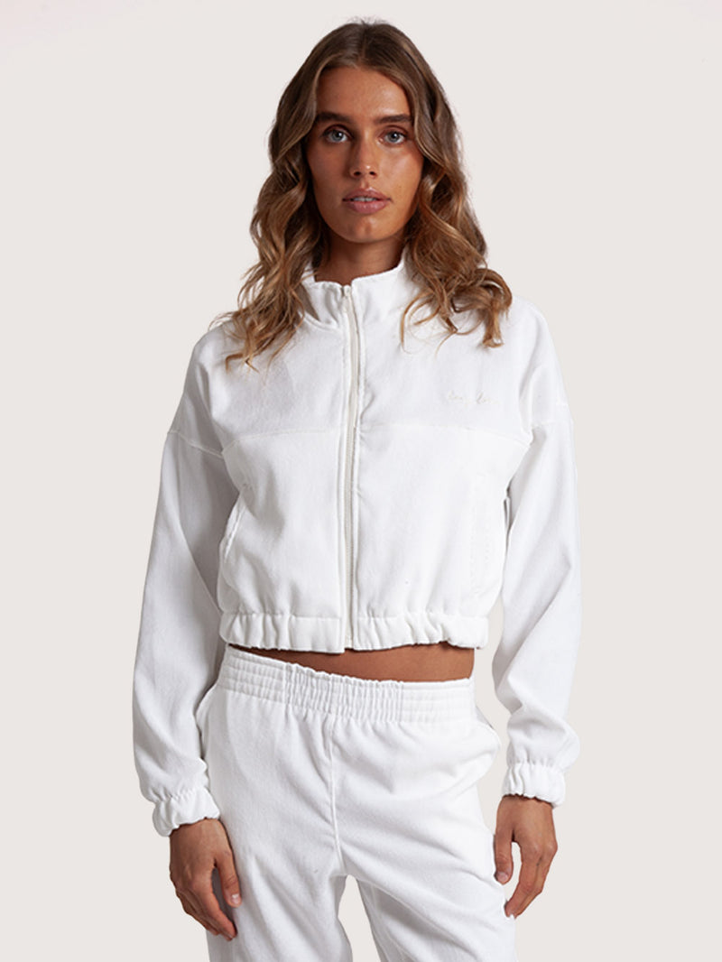 Jaqueta Cropped Off White Hang Loose Velvet