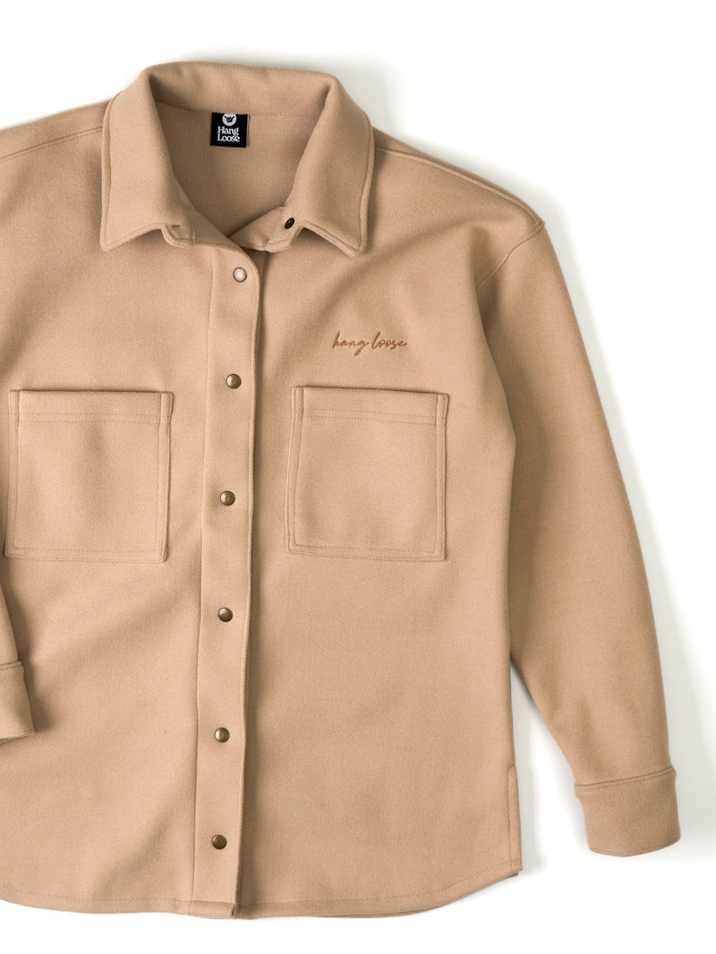 Camisa Alongada Caqui Hang Loose Soft