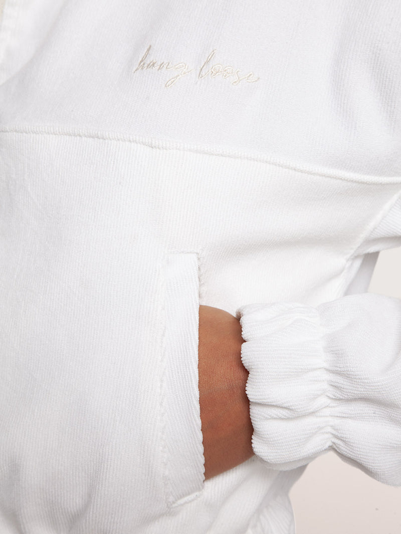 Jaqueta Cropped Off White Hang Loose Velvet