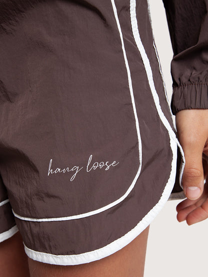 Shorts Feminino Esportivo Marrom Hang Loose Sporty
