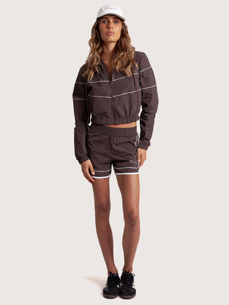 Shorts Feminino Esportivo Marrom Hang Loose Sporty