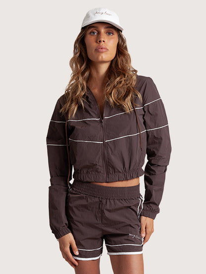 Jaqueta Corta Vento Windbreaker Marrom Hang Loose Sporty