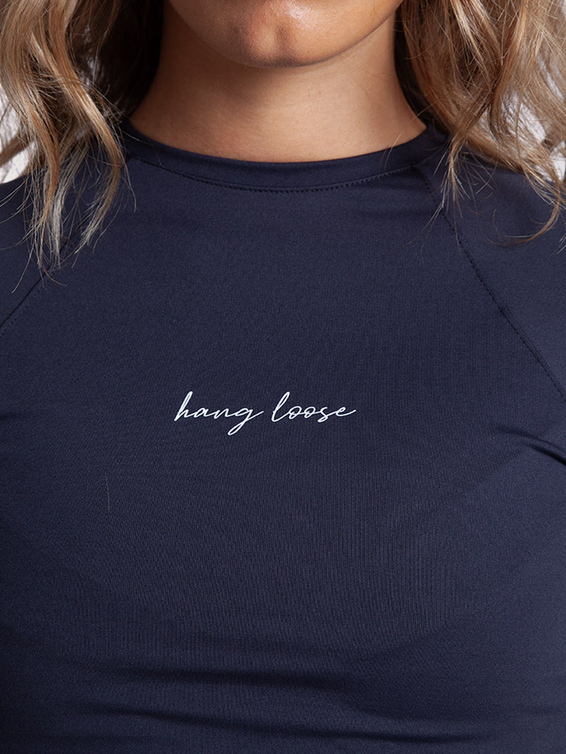 Camiseta Surf Manga Longa Preta Hang Loose Basic