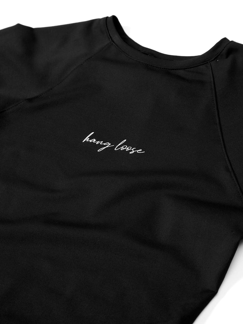 Camiseta Surf Manga Longa Preta Hang Loose Basic