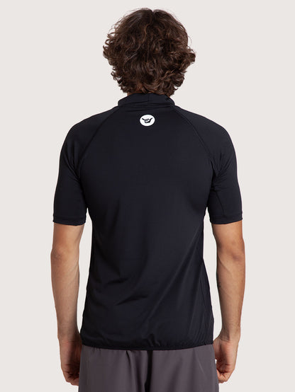 Camiseta Surf Manga Curta Hang Loose Typo Preta