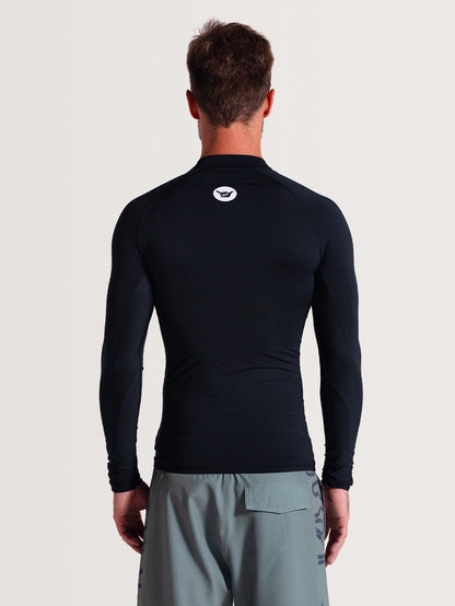 Camiseta Surf Manga Longa Preta Hang Loose Basic