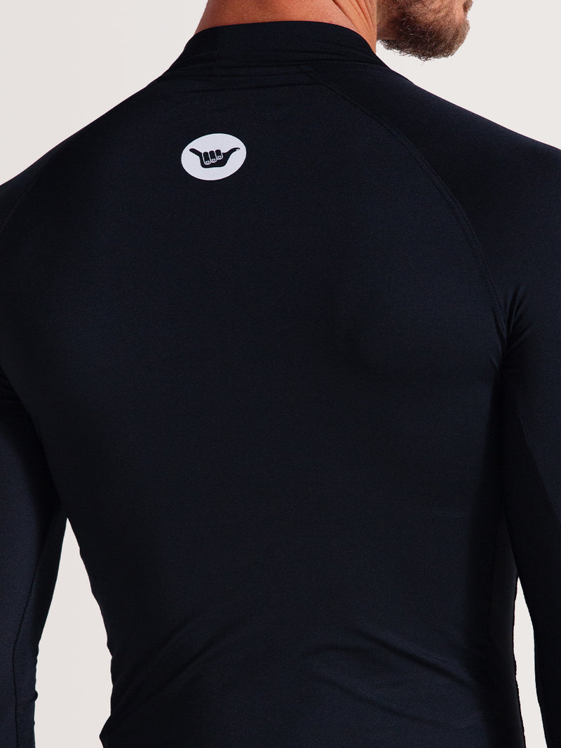 Camiseta Surf Manga Longa Preta Hang Loose Basic