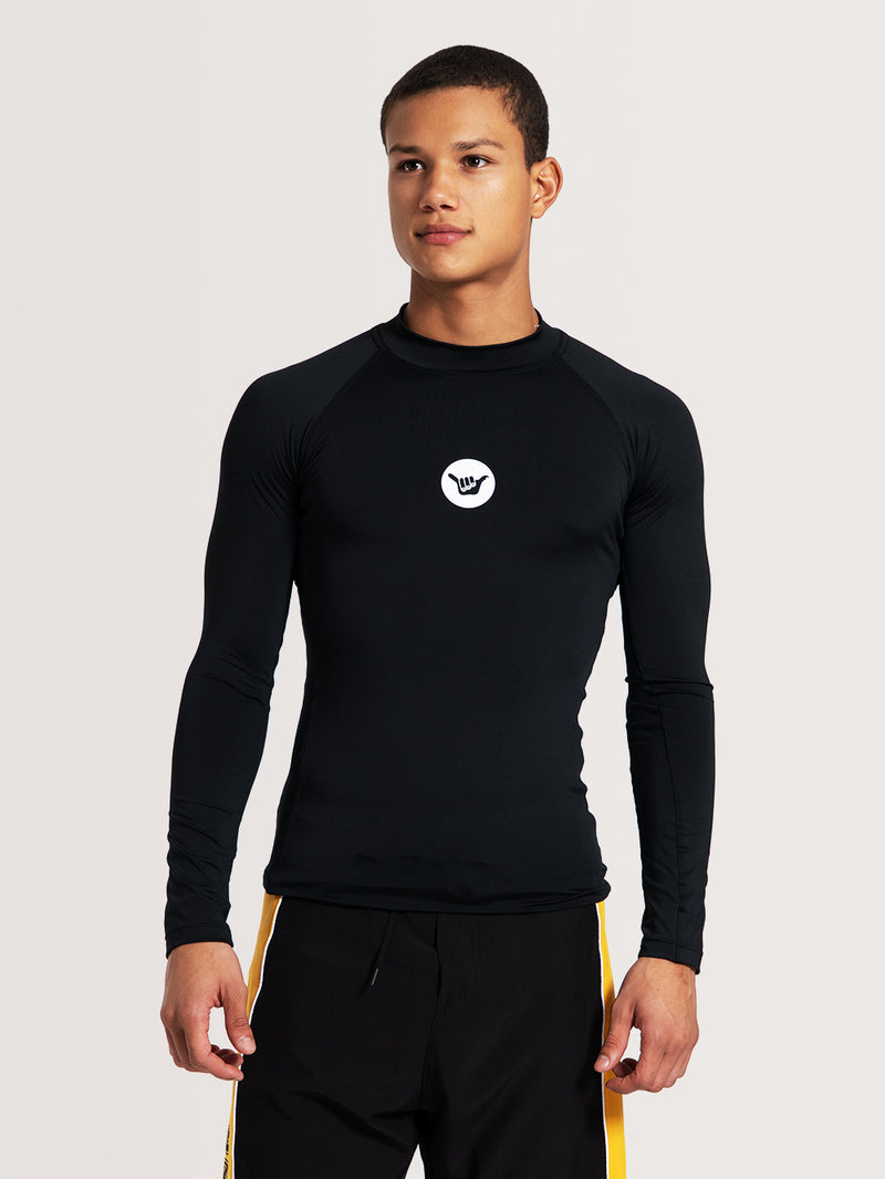 Camiseta Surf Manga Longa Preta Hang Loose Basic