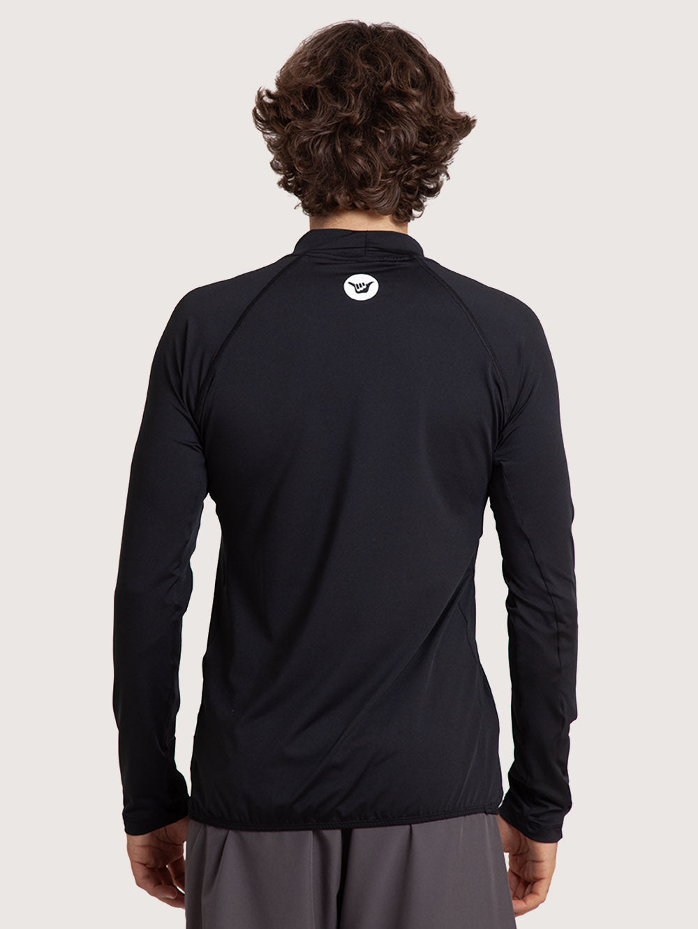 Camiseta Surf Manga Longa Hang Loose Typo Preta UV Dry – Hang