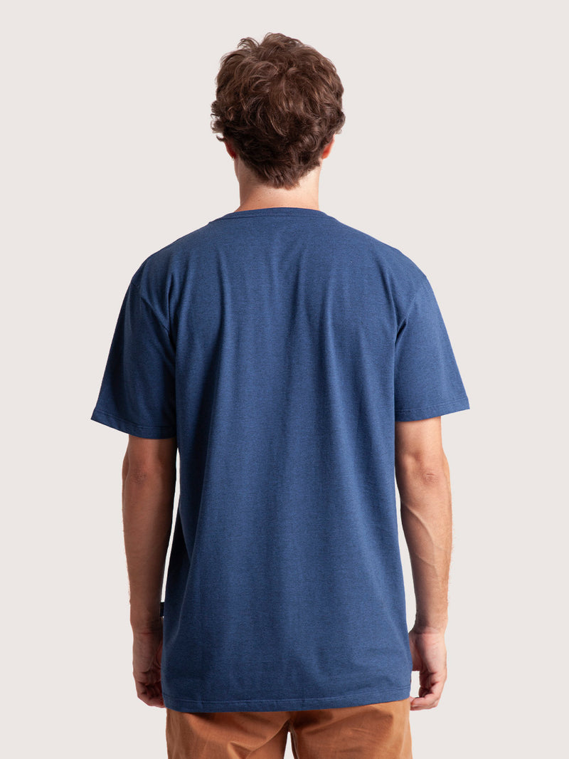 Camiseta Manga Curta Azul Mescla Hang Loose Salute