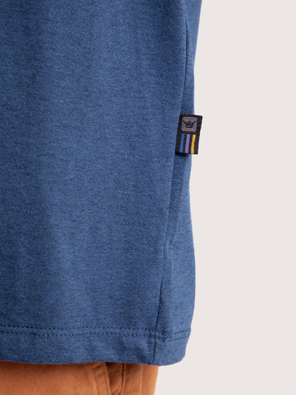 Camiseta Manga Curta Azul Mescla Hang Loose Salute