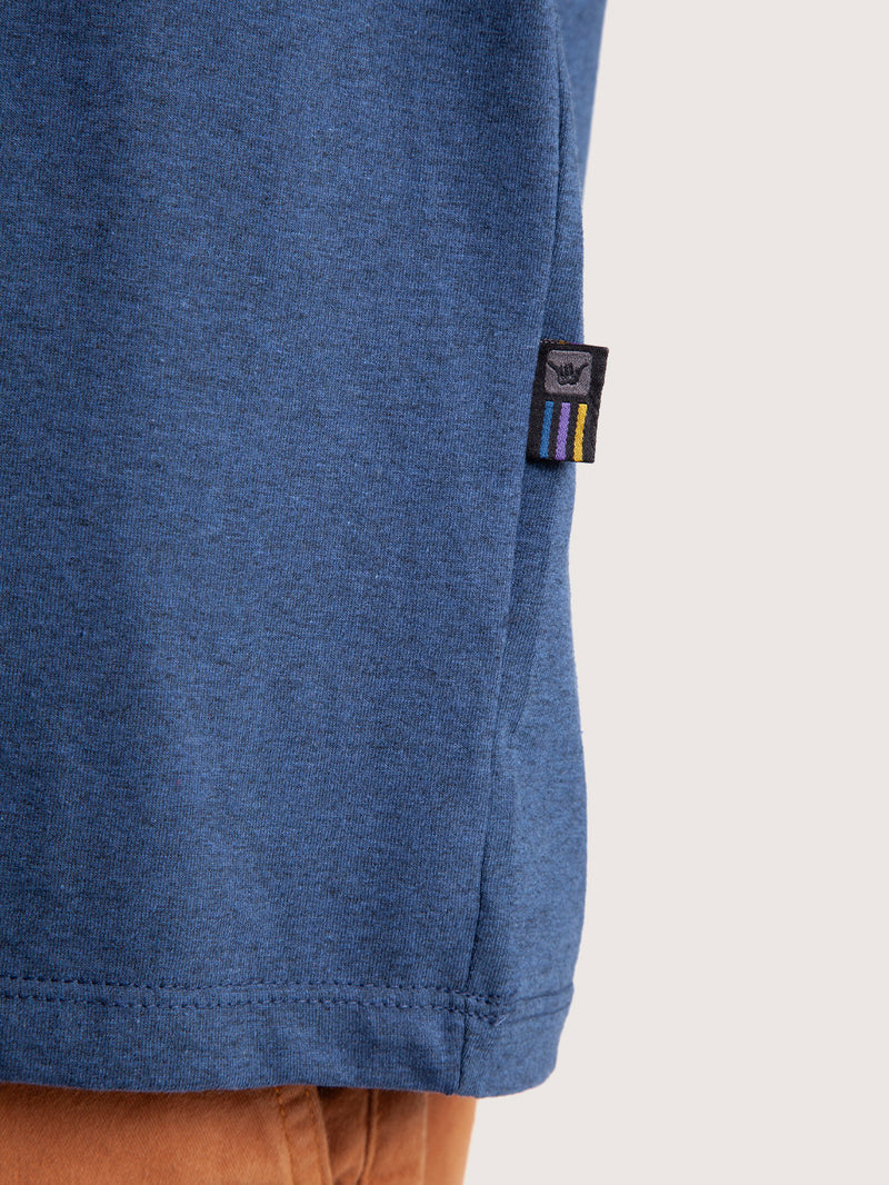 Camiseta Manga Curta Azul Mescla Hang Loose Salute