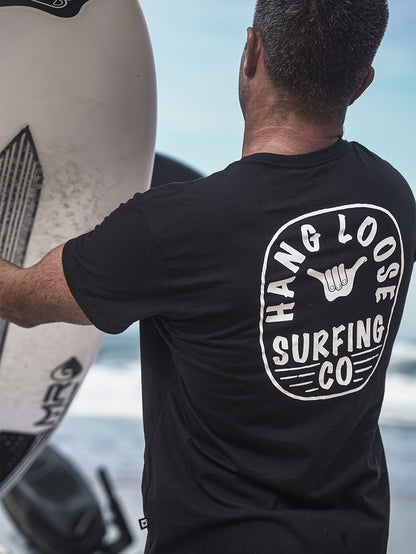 Camiseta Manga Curta Preta Hang Loose Company