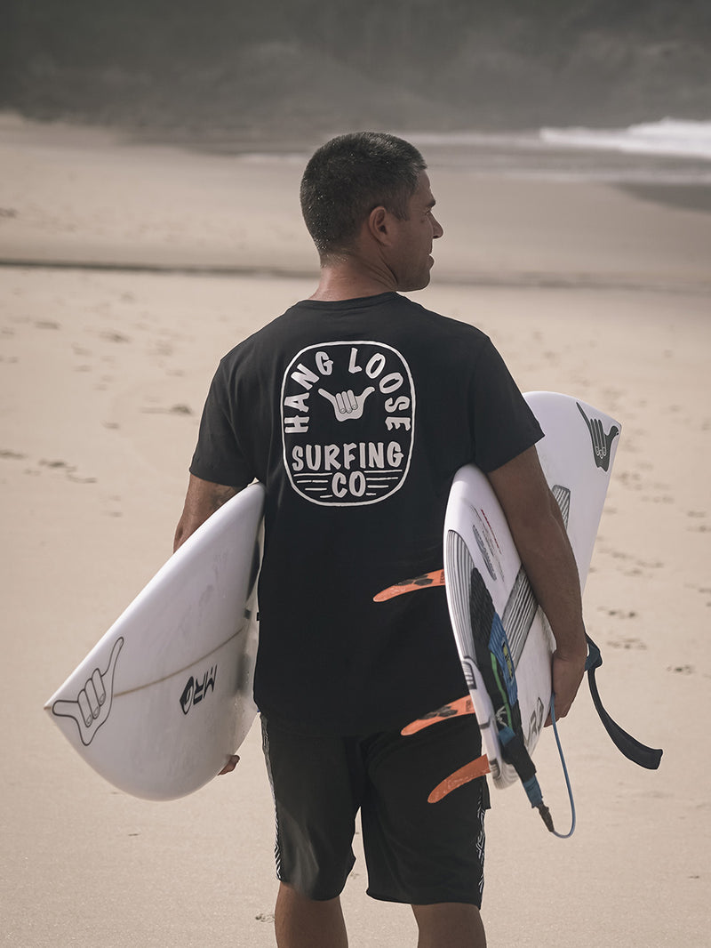 Camiseta Manga Curta Preta Hang Loose Company